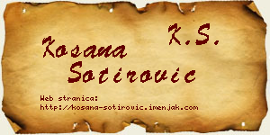 Kosana Sotirović vizit kartica